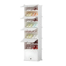 8 Tier White Shoe Rack Organizer Durable Space-Saving Storage with Cover