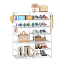 12-Shelf Tier Shoe Storage Caddy Rack Organizer Sprayed Iron White 87x30x140cm