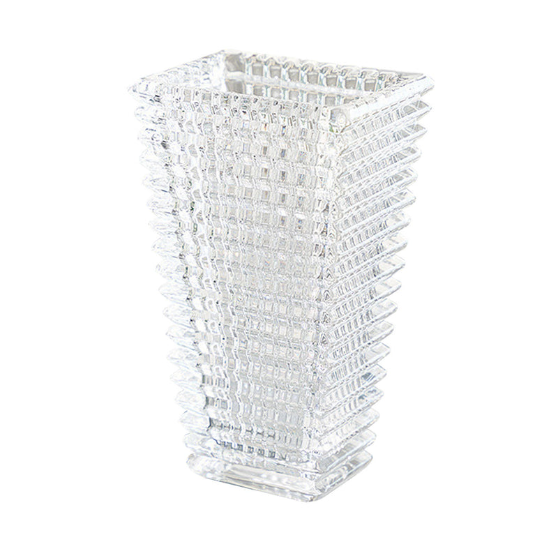 Handcrafted Clear Glass Vase 22.5cm Tall Slim Classic