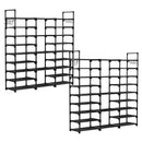 2X 21 Tier Shoe Storage Shelf Organizer Black Iron Pipe Space Savingラック