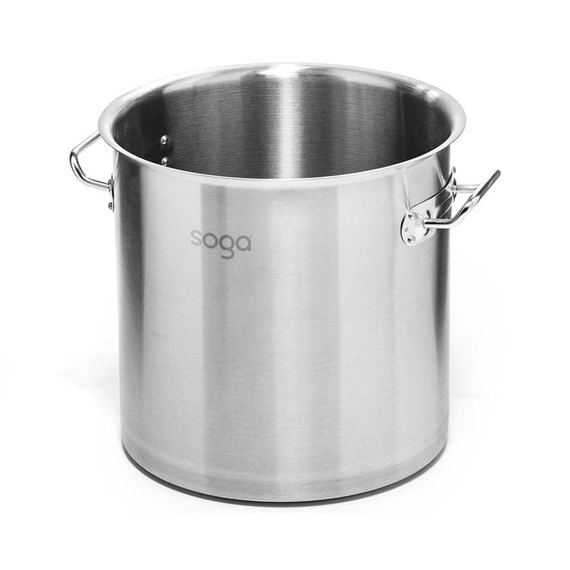 Stock Pot 225L 18/10 Stainless Steel Thick Sandwich Bottom Induction Ready