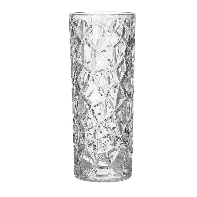 Clear Glass Vase 30cm Elegant Wide Opening Durable Home Decor Modern Design