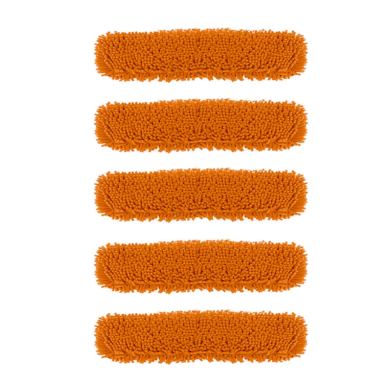 5X Orange Microfiber Flat Mop Pads 80x12cm Dust Remover for All Floor Types