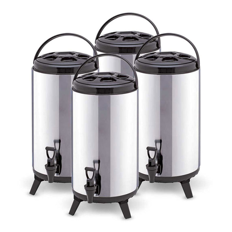 4X 14L Stainless Steel Insulated Hot Cold Beverage Dispenser With Tap Portable