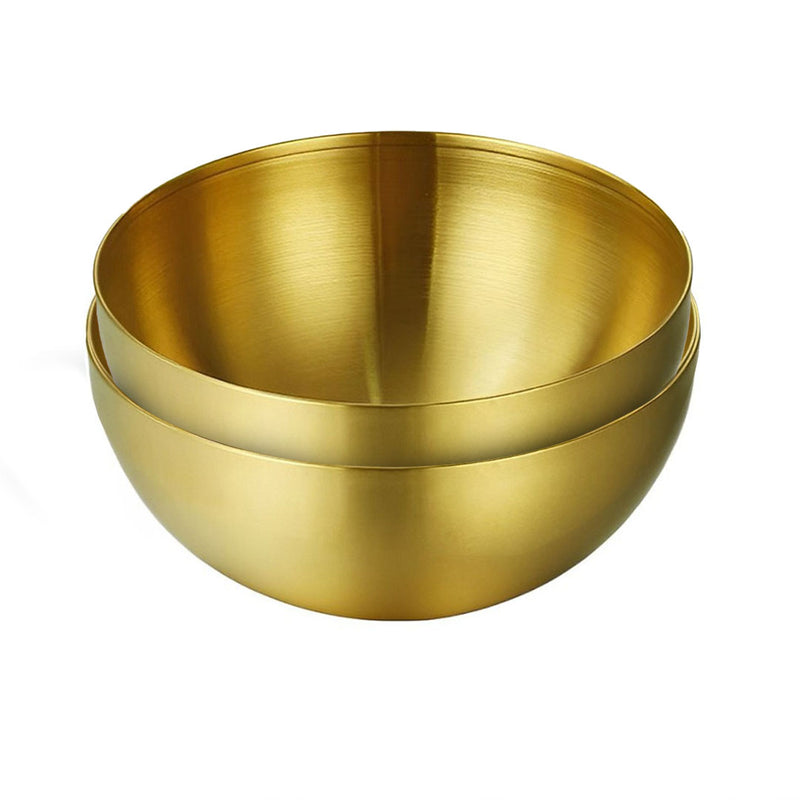 Gold 20cm Stainless Steel Salad Bowl Model 201 Durable Elegant Kitchen Essential