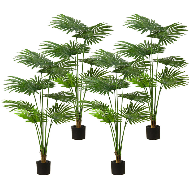 4X 150cm Artificial Fan Palm Tree Indoor Plant Decor Green Polyethylene