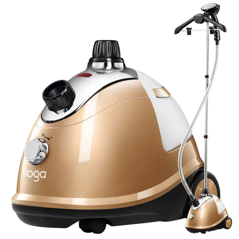 Portable Garment Steamer 1.8L Dual Heat 1800W Telescopic Pole Gold
