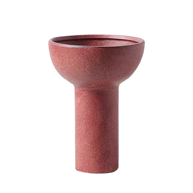 15x19.5cm Ceramic Vase Fruit Bowl Minimalist Nordic Modern Brown