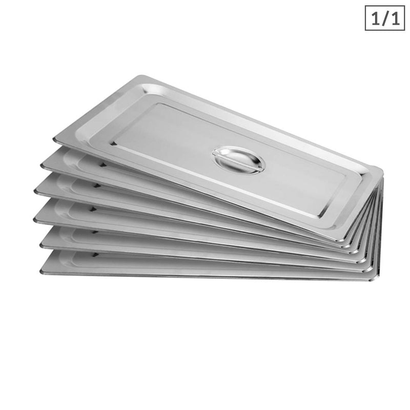 6X Gastronorm Full Size Stainless Steel Lid Tray Cover 325x530mm Dish Protector