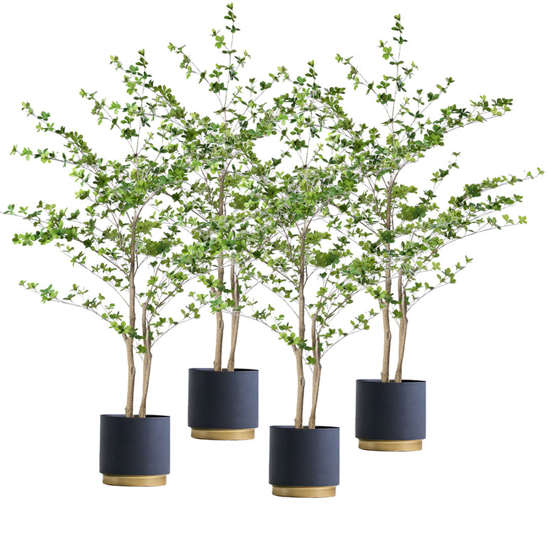4X 180cm Green Faux Watercress Tree Silk Leaves Plastic Trunk Indoor Potted