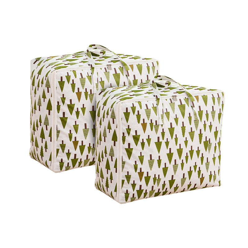2X Medium Green PVC Travel Storage Bag 55cmx20cmx30cm Double Zipper Foldable