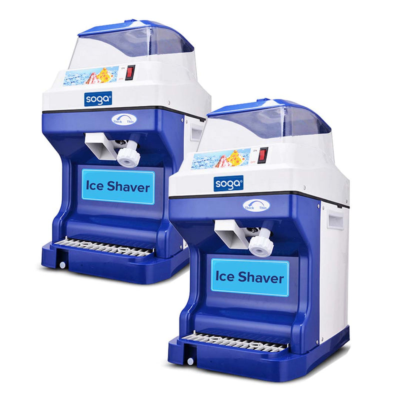2X Commercial Ice Shaver Stainless Steel 300W 180Kg Hr 80Pc Hopper
