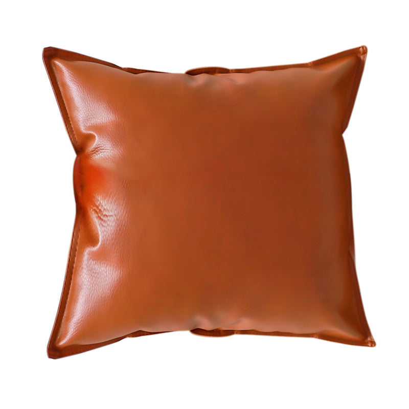 45cm Light Luxury Simulated Leather Pillow Soft Velvet Plush Brown Home Decor