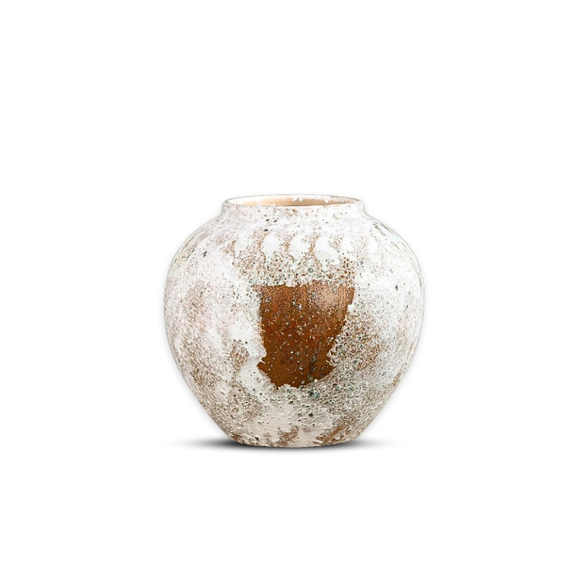 Small White Ceramic Flower Vase 21x22cm Elegant Living Room Decor
