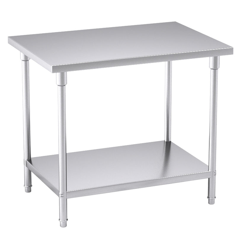 Commercial Stainless Steel Prep Workbench 1000x700x850mm Adjustable Shelf