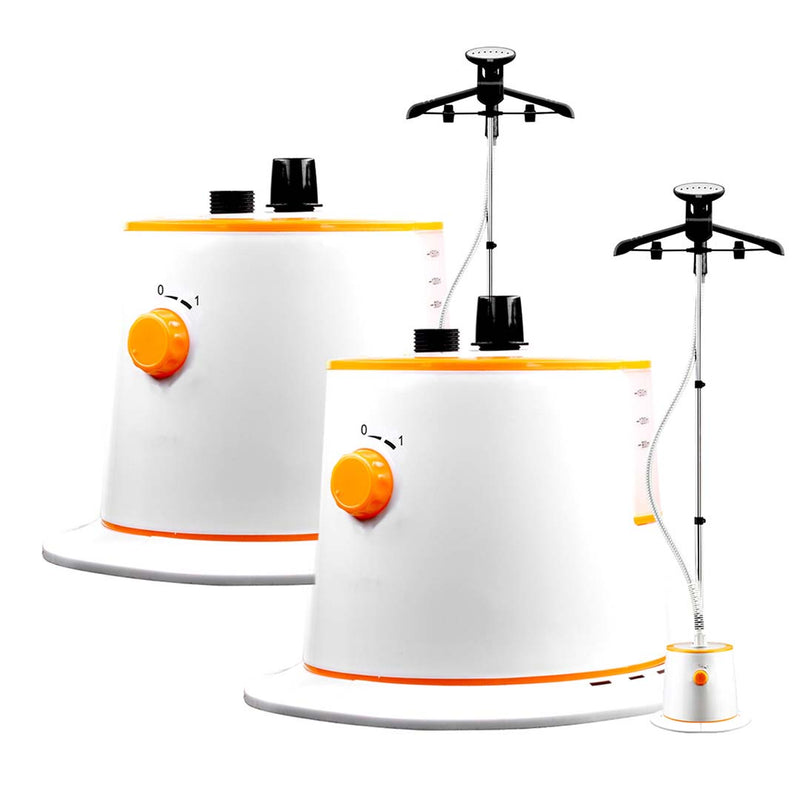 2X Portable Garment Steamer 1.5L 1800W Telescopic Pole 60 Min Steam Brush Clips