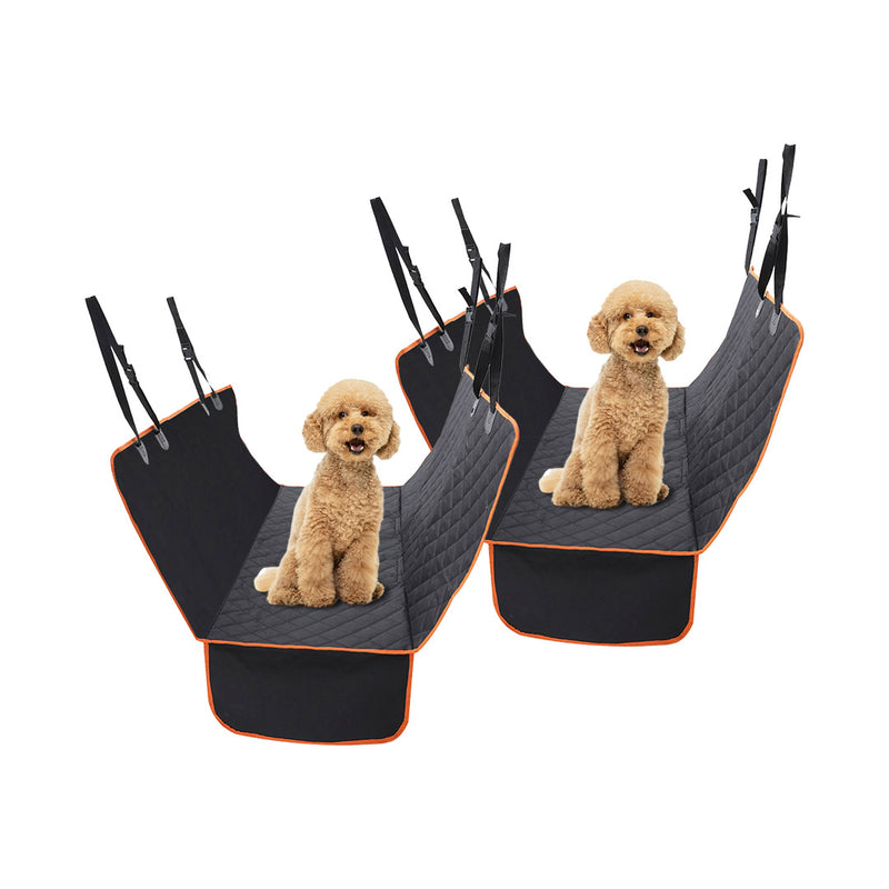 2X Dog Car Back Seat Cover 600D Oxford Cloth Waterproof Nonslip Hammock Black