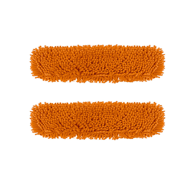 2X 60x12cm Orange Microfiber Chenille Flat Mop Cloth Covers
