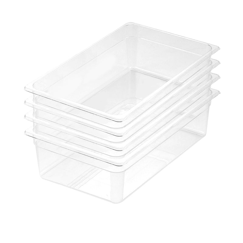 150mm Clear Polycarbonate Gastronorm GN Pan 1/1 53x32.5x15cm Bundle Of 4