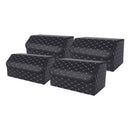 4X Leather Car Boot Organizer Large Foldable Collapsible Black Gold Stitch