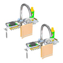 2X Aluminum Kitchen Sink Organizer Soap Sponge Caddy Rack with Towel Bar Silver