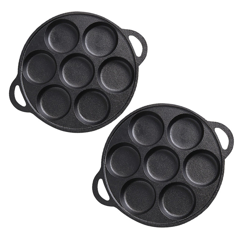 2X Cast Iron Takoyaki Pan 12 Molds Nonstick Stovetop Skillet 31.5cm