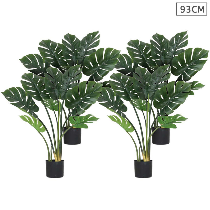 4X 93cm Artificial Potted Turtle Back Tree Realistic Green Moss Indoor