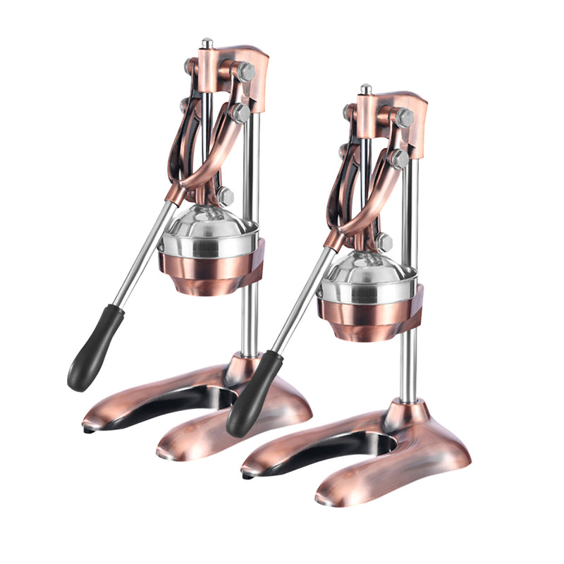 2X Manual Citrus Juicer Hand Press 48cm 304 Stainless Steel Gold