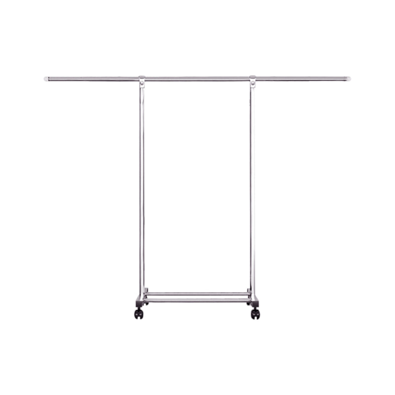 Floor Standing Clothes Rack Stainless Steel 180cm 3 Poles Wheels Indoor Outdoor