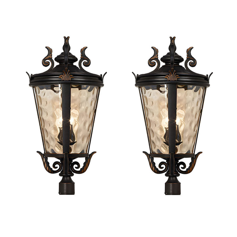 2X Vintage Wall Lamp 71.2cm Aluminum Glass Modern Outdoor Sconce Dark Brown