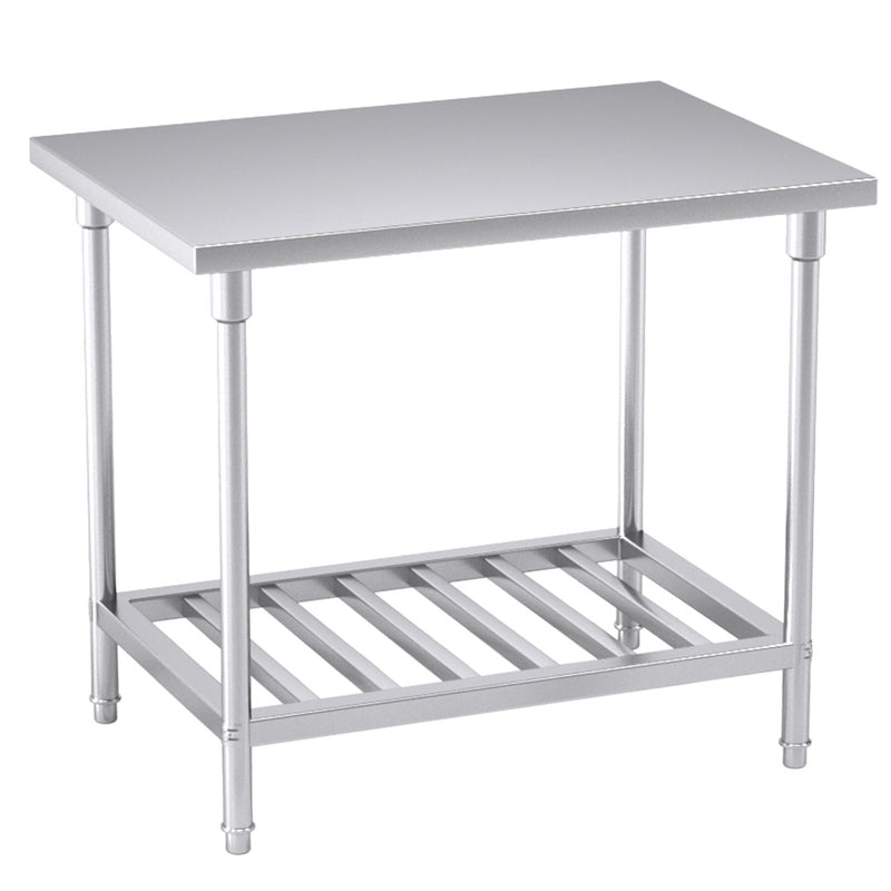 Stainless Steel Prep Work Bench 100x70x85cm Heavy Duty Adjustable Shelf