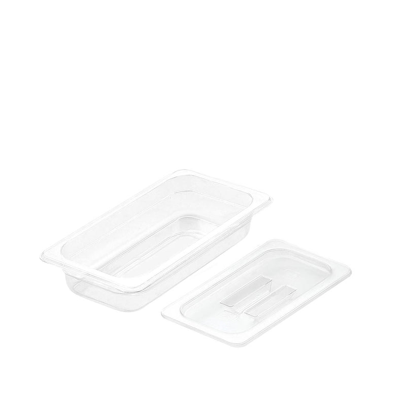 1/3 Gastronorm Pan Polycarbonate 32.5x17.5x6.5cm Clear Lid Heat Resistant