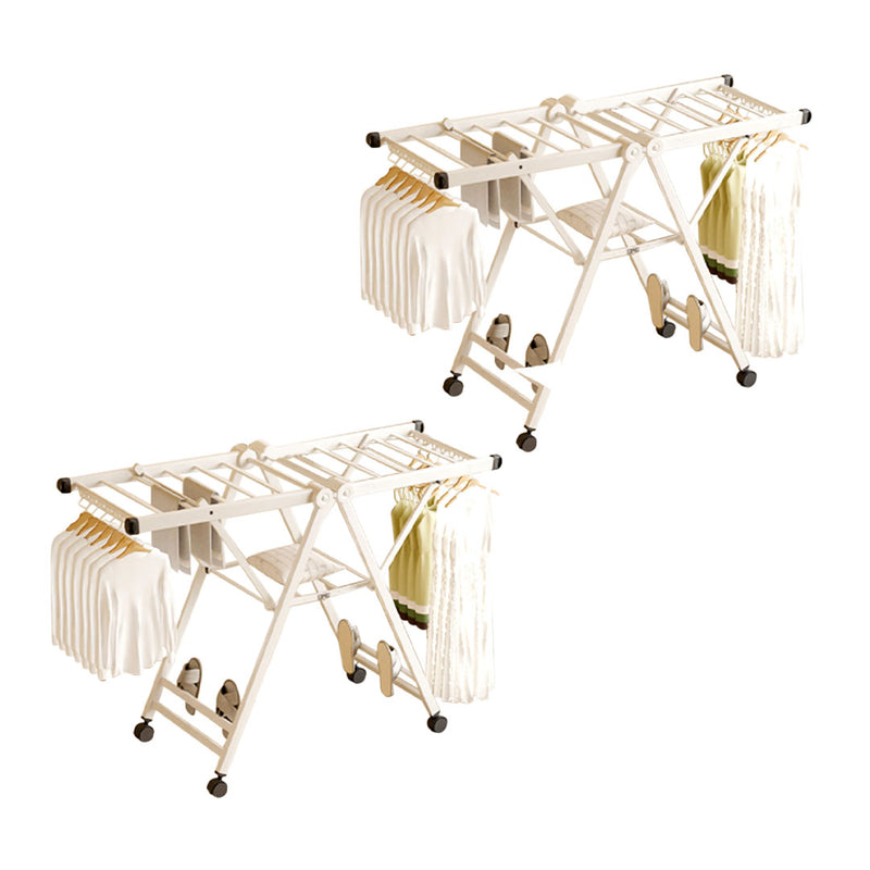 2X Portable Wing Shape Clothes Drying Rack Stainless Steel 160cm White Foldable