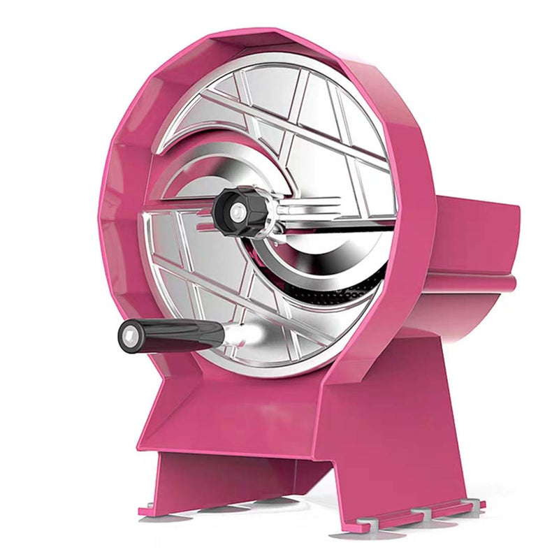 Commercial Manual Fruit Vegetable Slicer 11x21cm Slot Removable Blade Pink