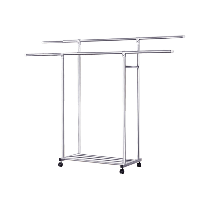 120x150x95cm Stainless Steel Floor Standing 3 Pole Clothes Rack With Wheels