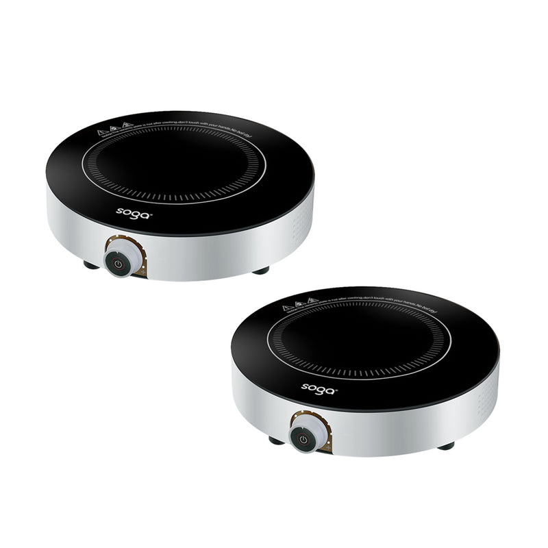 2X 26cm Smart Induction Cooktop 2000W Portable Black Glass Crystal Top