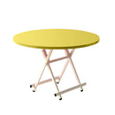 Yellow Round MDF Dining Table 60cm Space Saving Foldable Home Decor Modern Design