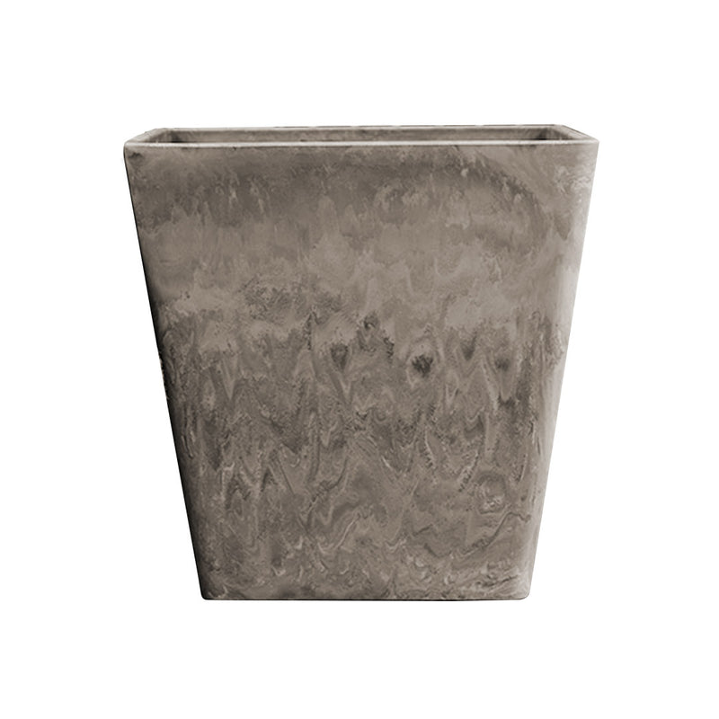 27cm Sand Grey Square Polypropylene Resin Planter Concrete Look Indoor