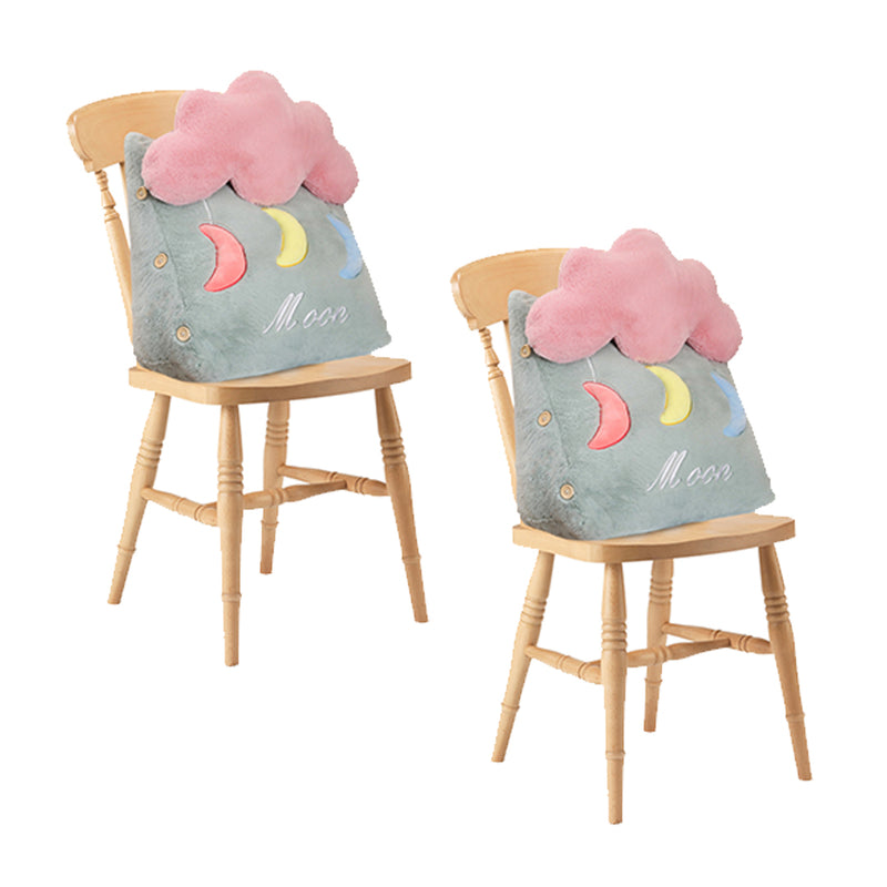 2X Green Cloud Cushion Soft Lumbar Wedge Pillow Plush Home Decor 45x25x50cm