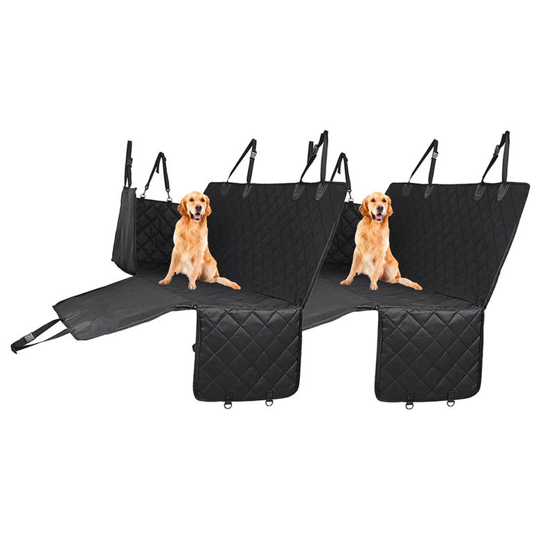 2X Waterproof Dog Car Seat Cover 600D Oxford Non-Slip Protector Black 145x135cm