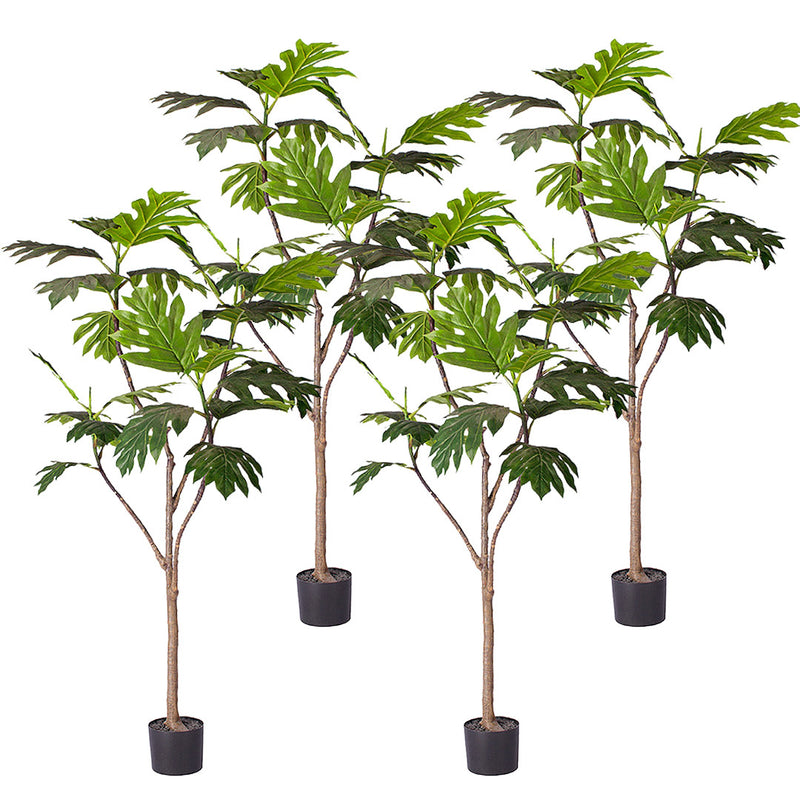 4X 180cm Artificial Polyethylene Philodendron Tree Indoor Green With Pot