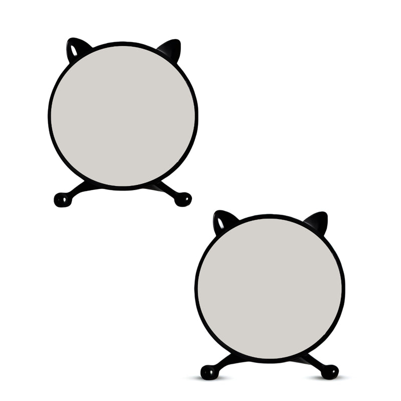 2X Black 40cm Smart Makeup Bedroom Table Mirror Cat Ear Style