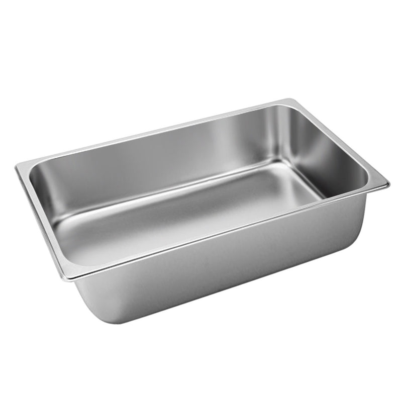 Full Size GN 1/1 Pan 15cm Deep Stainless Steel Tray Stackable Anti-Jam