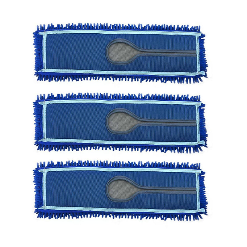 3X Blue Microfiber Flat Mop 100x22cm Efficient Dust Remover For All Floors