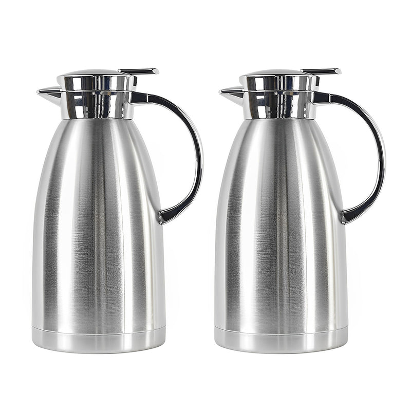 2X 2.3L Stainless Steel Insulated Vacuum Flask Thermal Coffee Jug