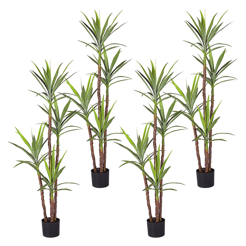 4X 180cm Artificial Yucca Tree Polyethylene Green Indoor Office With Pot