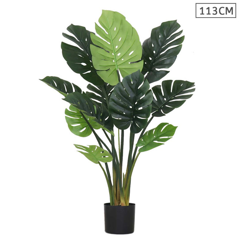 Artificial Potted Turtle Back Plant 113cm Home Office Decor Realistic Leaves