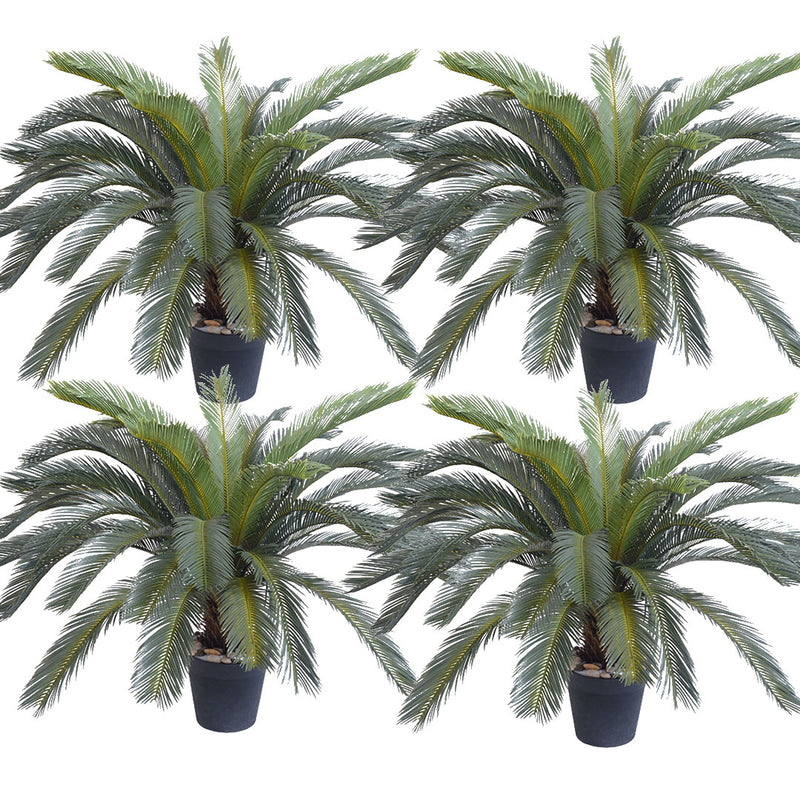 4X 155cm Artificial Cycas Sago Palm Indoor Potted Realistic Green With Moss