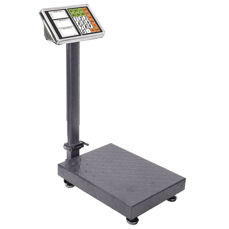 150kg Digital Platform Scale Electronic LCD Display Stainless Steel Black