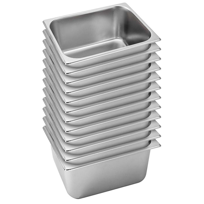12X Stainless Steel Gastronorm Pan Full Size 1/2 20cm Deep Commercial Tray